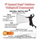 1st Annual  Boys’ Outdoor Volleyball Tournament, Saturday April 18th